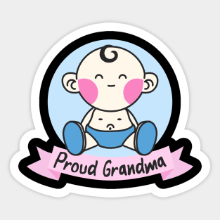 Proud Grandma Family Baby Birth Grandparents Sticker